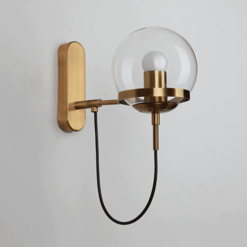 Wandlampe – Elegantes Design mit Glasglobus – Hardwired Installation