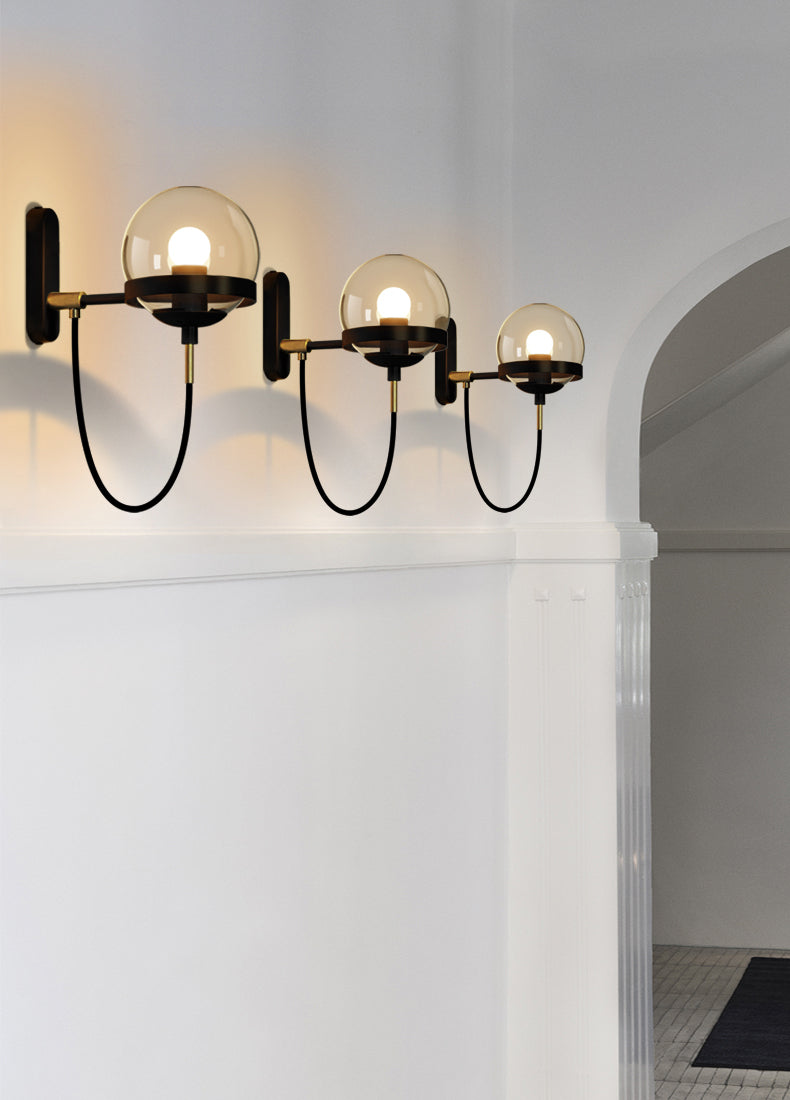 Wandlampe – Elegantes Design mit Glasglobus – Hardwired Installation