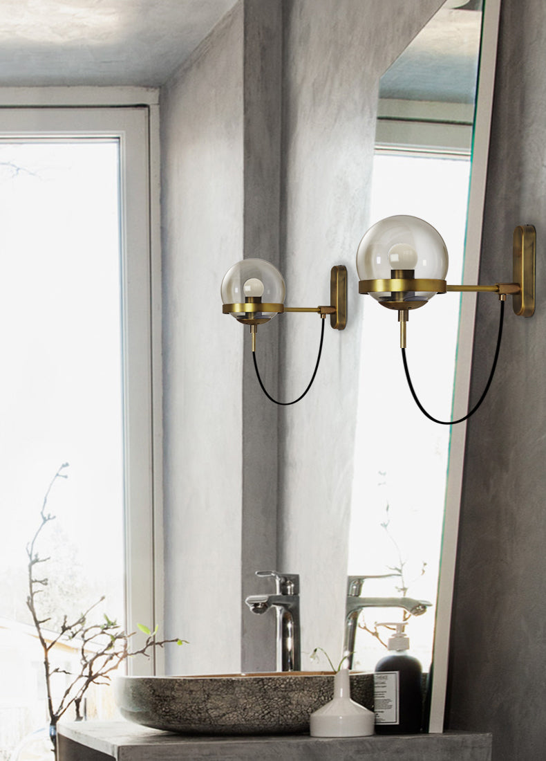 Wandlampe – Elegantes Design mit Glasglobus – Hardwired Installation