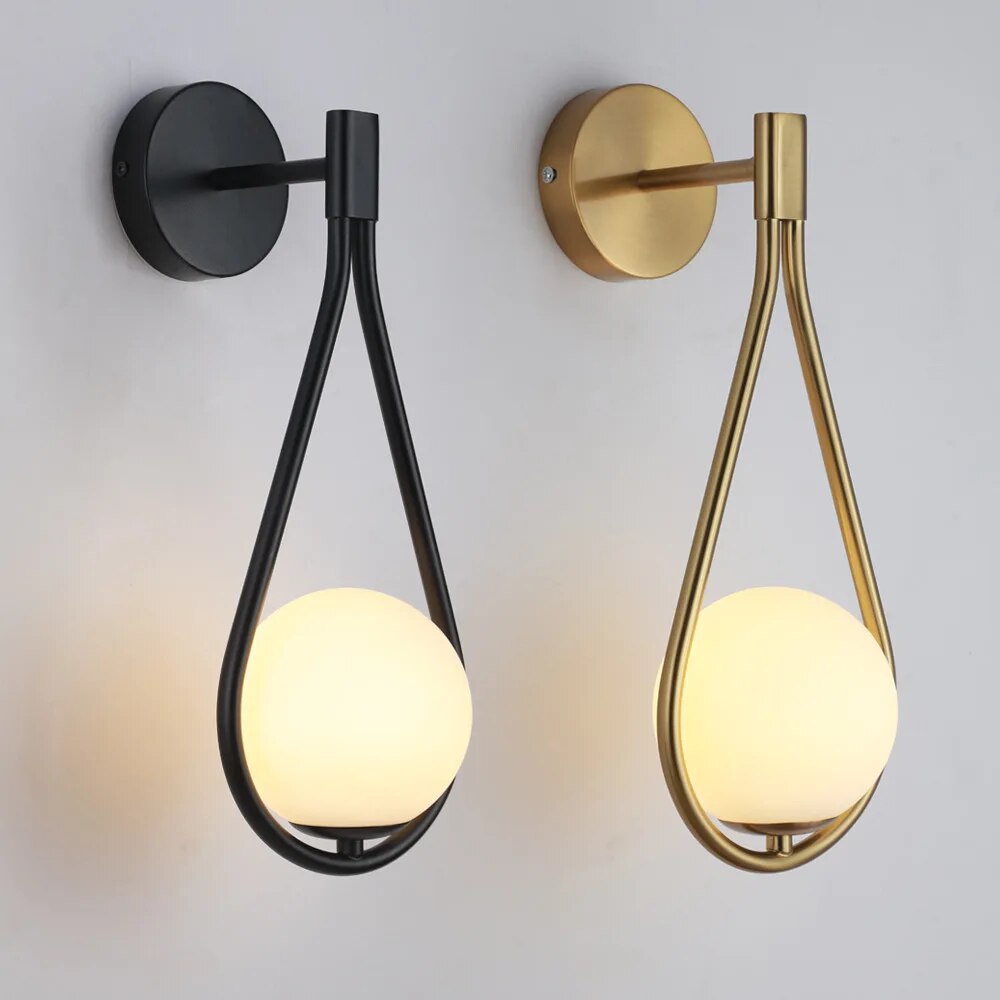 Wandleuchte Modern Gold Glas Wandleuchte