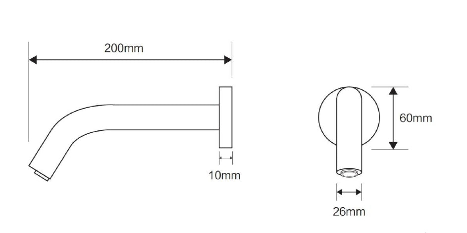 Wandmontierte Kaltwasserarmatur