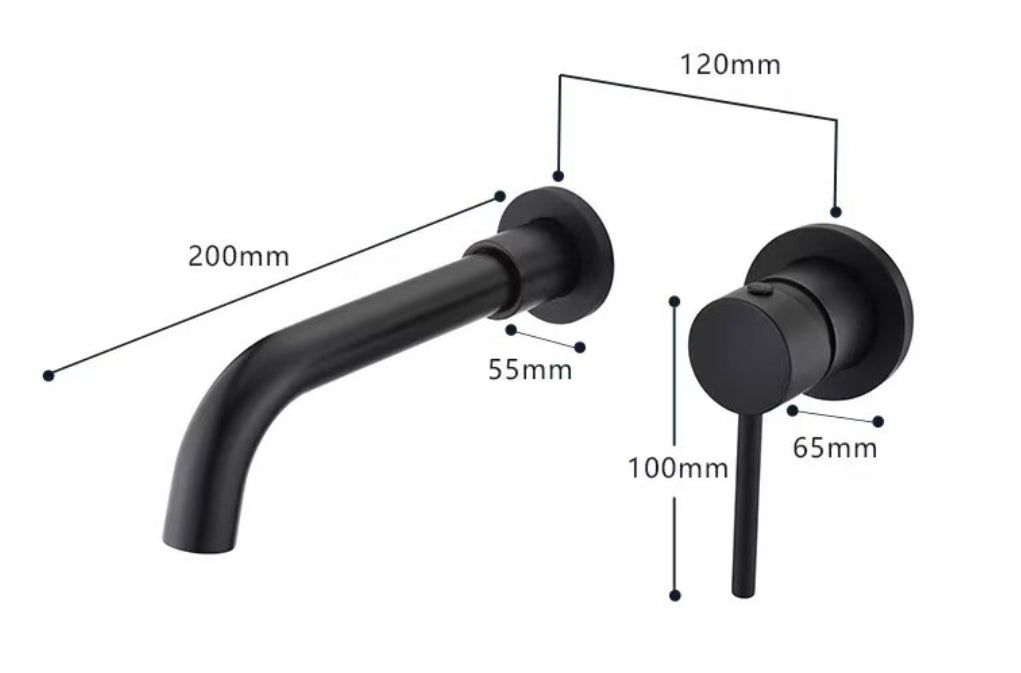 Moderne Wandarmatur aus Nickel