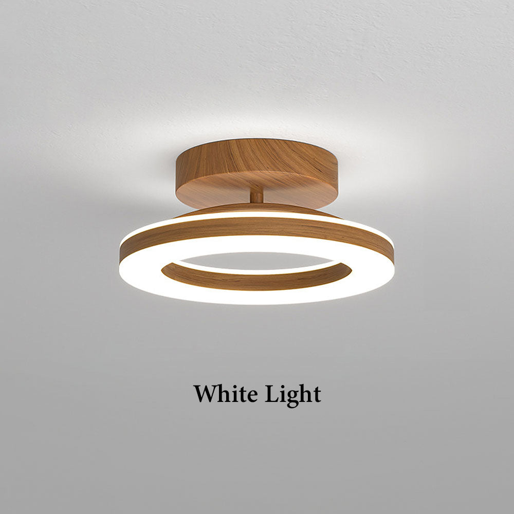 LED-Deckenleuchte mit modernem Holzfinish