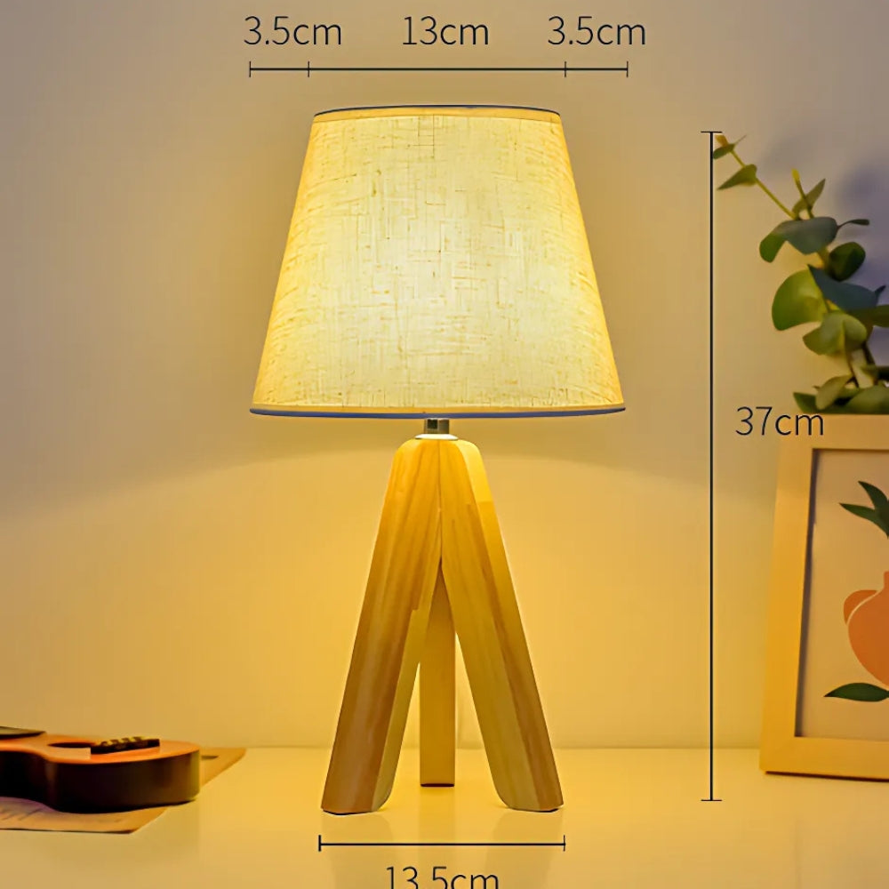 Holz Stativ USB Tischlampe