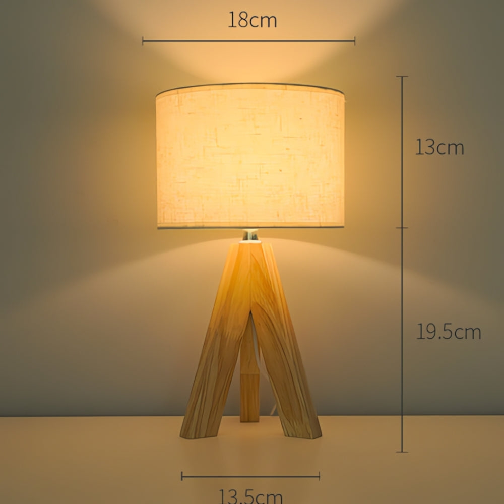 Holz Stativ USB Tischlampe