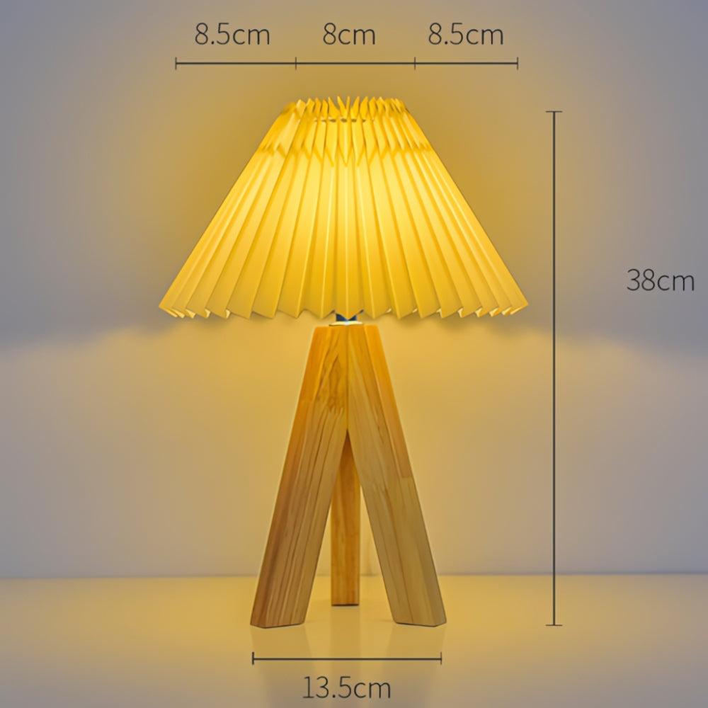 Holz Stativ USB Tischlampe