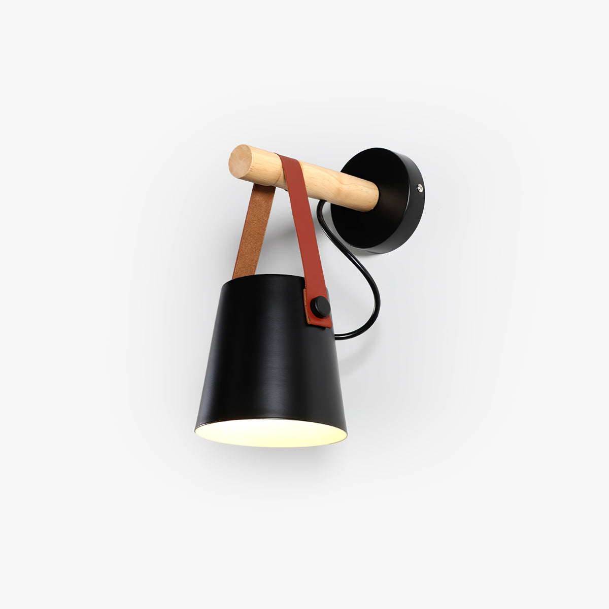 Skandinavische Wandleuchte aus Holz und Leder – Elegantes Design mit effizientem LED-Licht