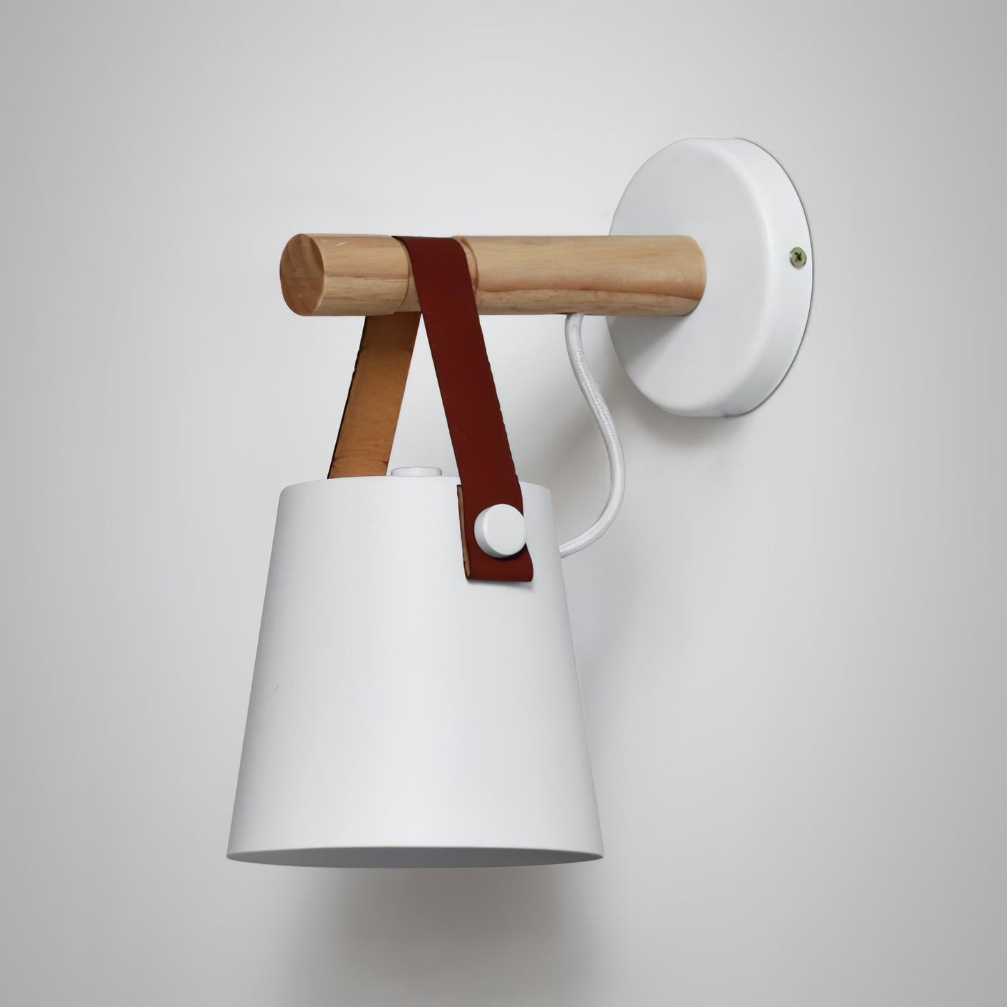 Skandinavische Wandleuchte aus Holz und Leder – Elegantes Design mit effizientem LED-Licht
