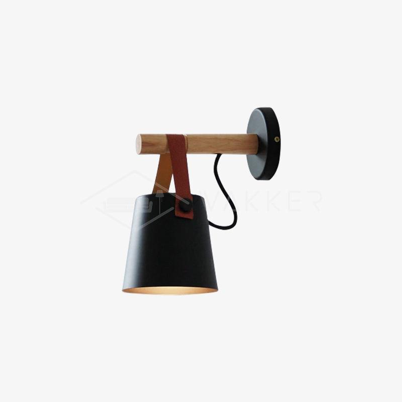 Skandinavische Wandleuchte aus Holz und Leder – Elegantes Design mit effizientem LED-Licht