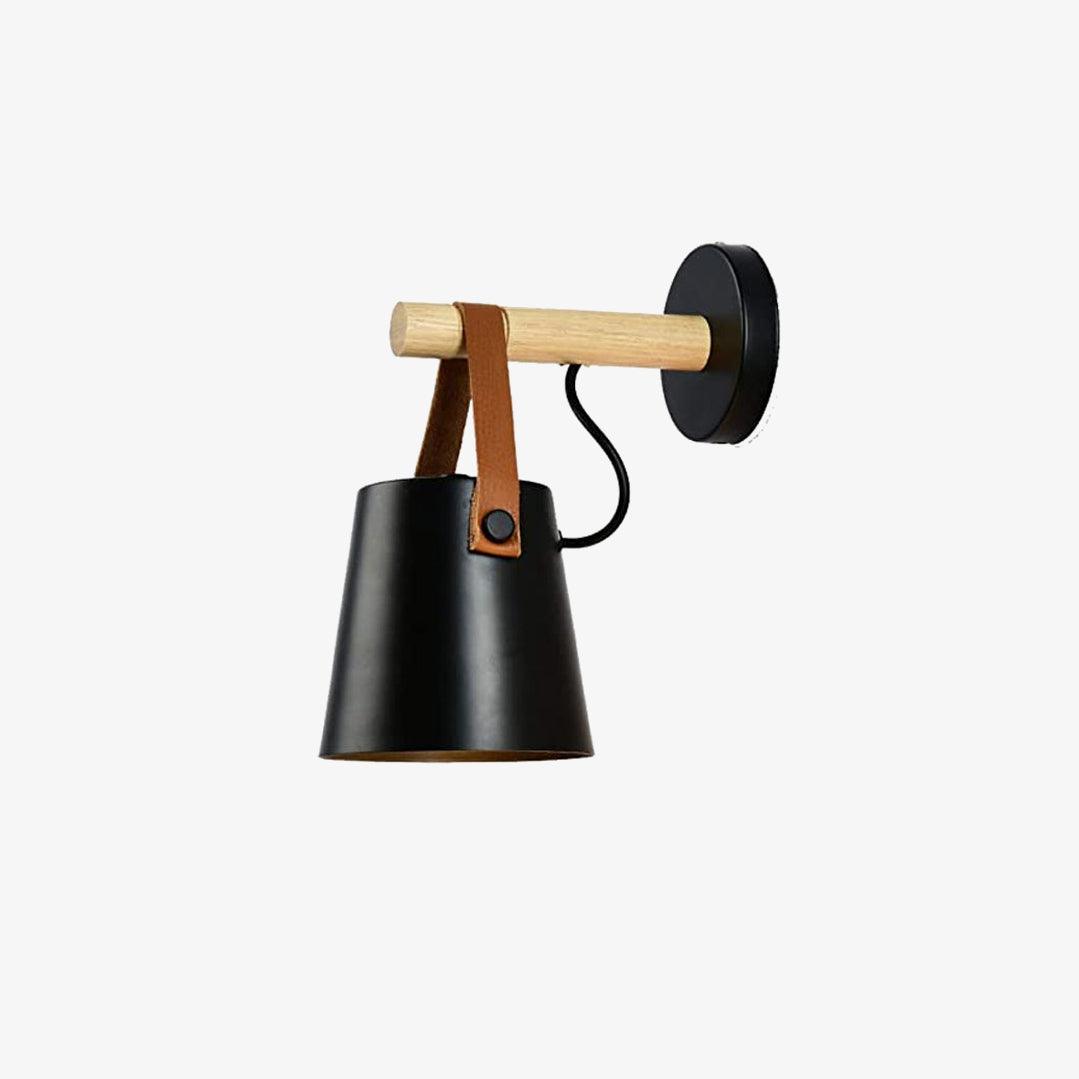 Skandinavische Wandleuchte aus Holz und Leder – Elegantes Design mit effizientem LED-Licht