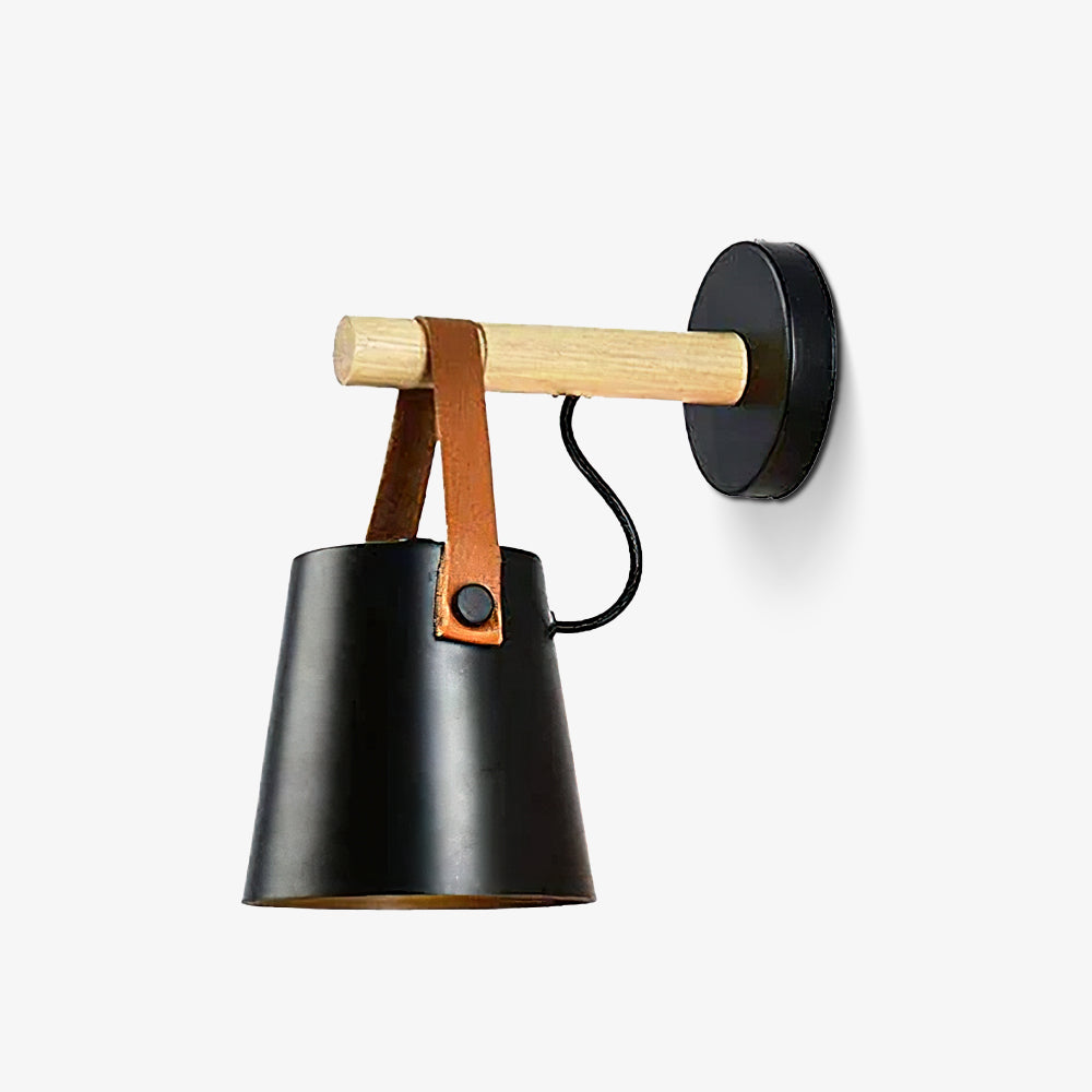 Skandinavische Wandleuchte aus Holz und Leder – Elegantes Design mit effizientem LED-Licht