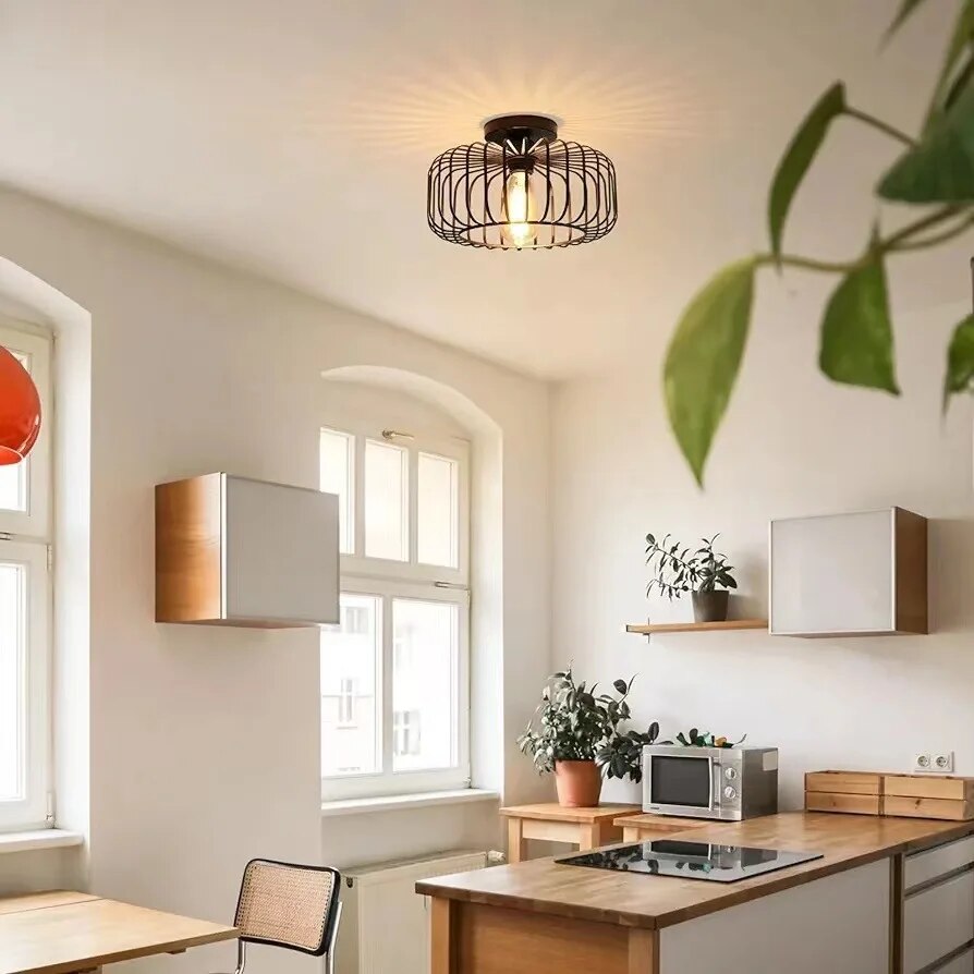 Elegante Deckenlampe – Design Vogelkäfig, Warmes Licht E26