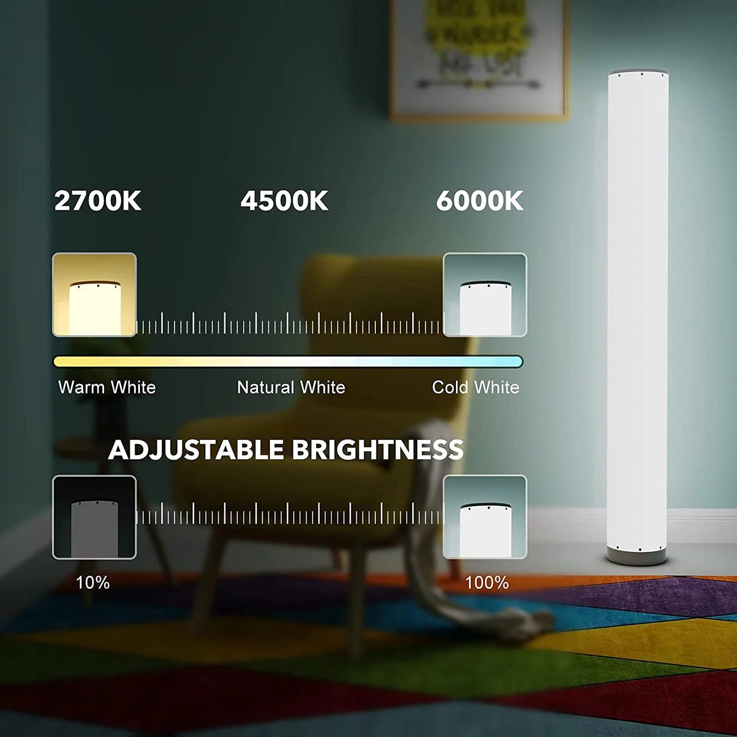 ColorSync RGB Stehlampe – 2er-Pack Smarte dimmbare LED mit Musik-Synchronisation & App-Steuerung
