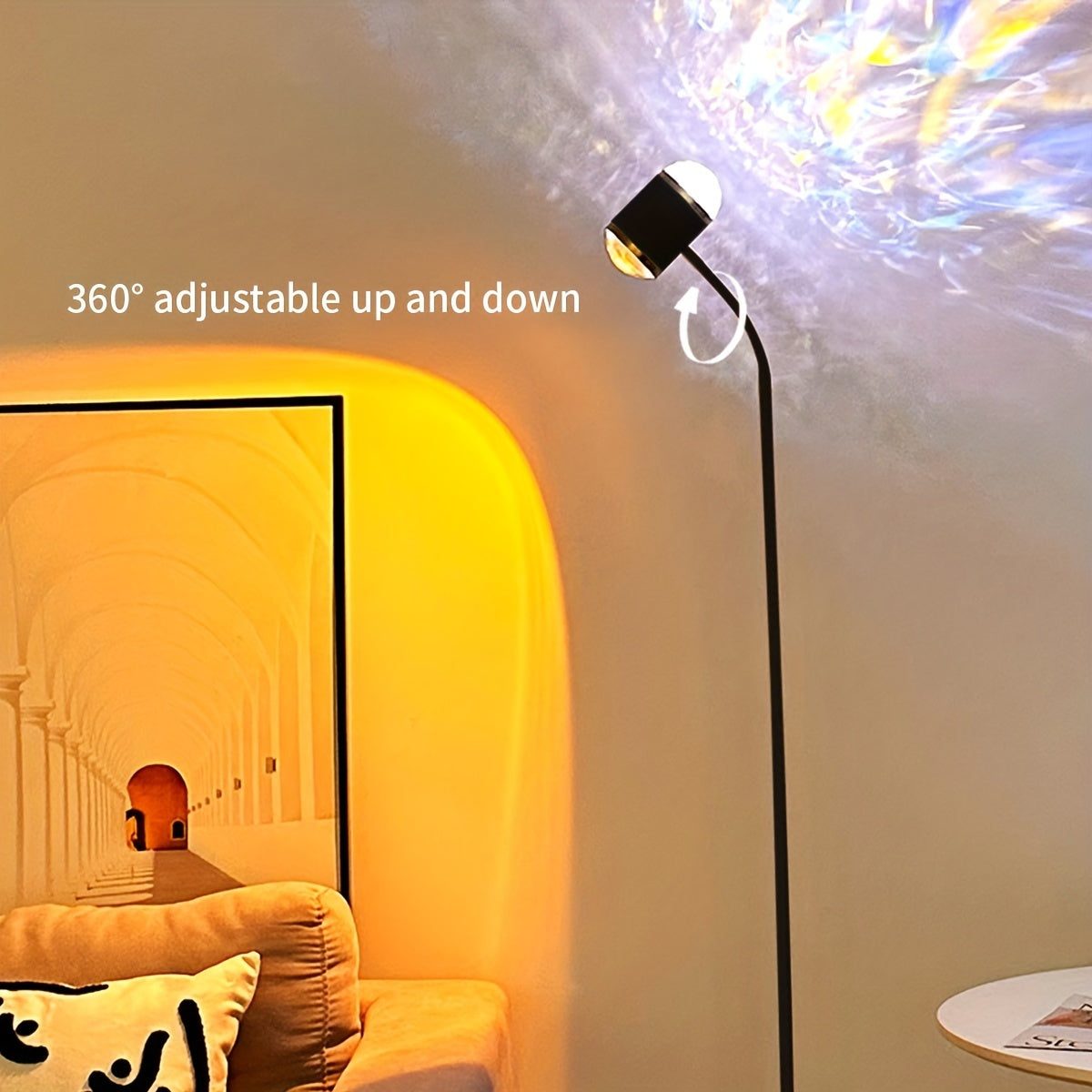 Transformieren Sie Ihren Raum mit der 360° verstellbaren doppeltköpfigen Wasserwellen-Stehlampe
