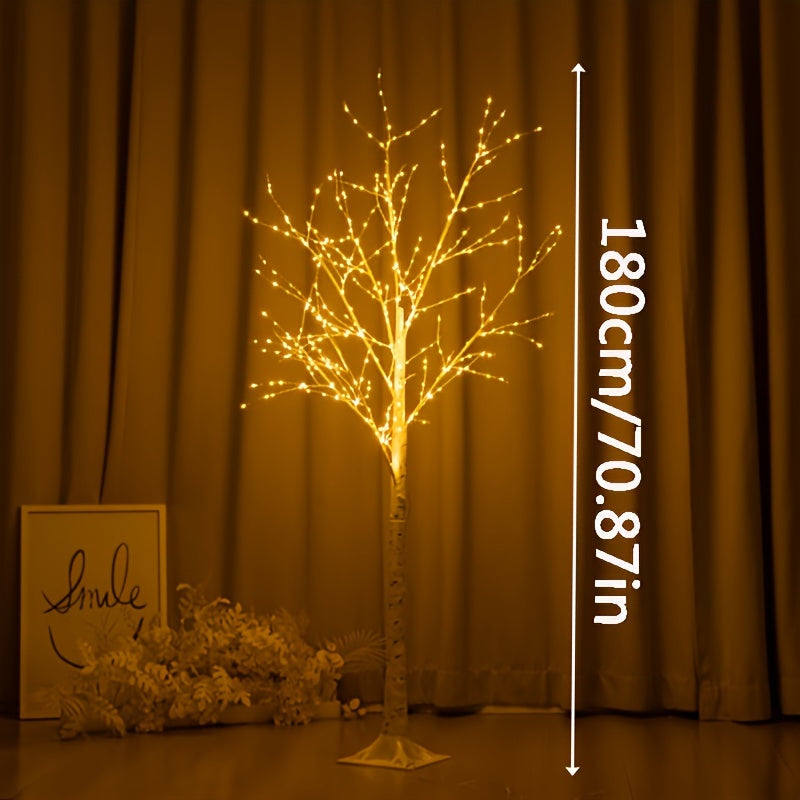 Weiße Birkenbaumlampe - 1,8 m romantische LED-Stehlampe für Schlafzimmer & Wohnzimmer Dekor