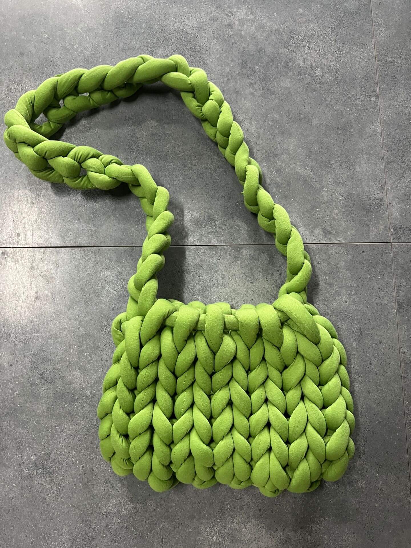 Diy Chunky Handtas, Dicke Baumwollwoll Gewebte Handtasche, Handgemachte Grobe Woll Gestrickte Eimer Tasche