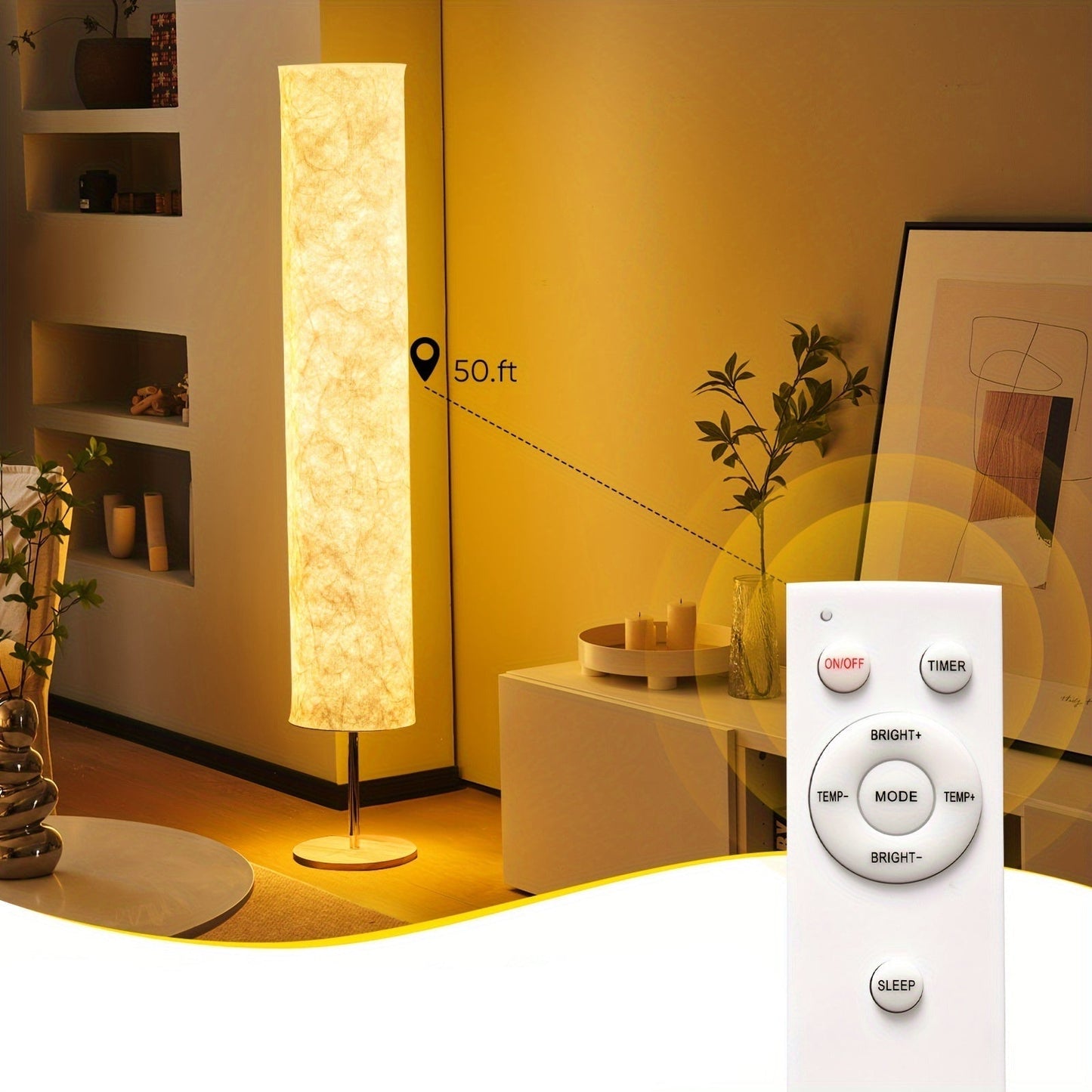Stehlampe mit sanfter Beleuchtung