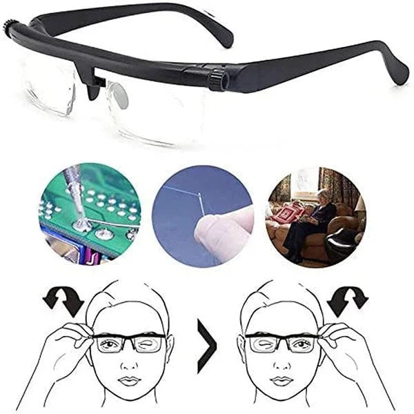 Lesebrille | Einstellbare Fokussierung Sehhilfe Brille