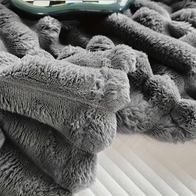 Plüsch Doppelseitige Faux Kaninchenfell Decke, Warme Schlafdecke, Klimaanlage Decke, Outdoor Camping Decke, Sofa Geschenk Decke