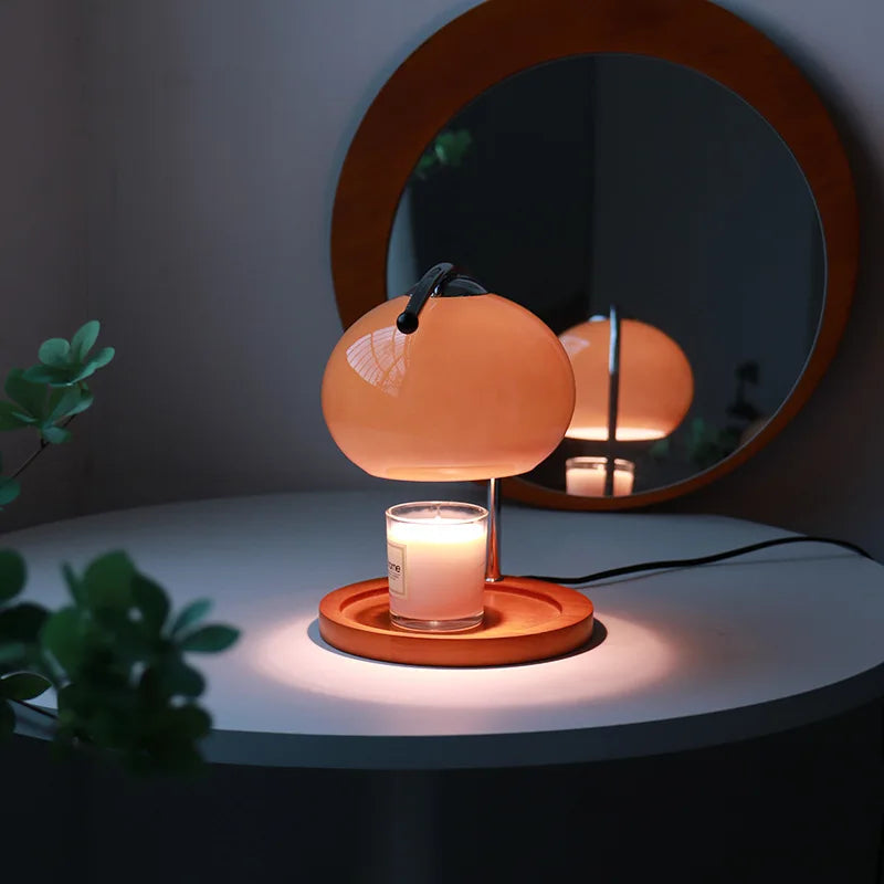 Retro Glas Kerzenwärmer Tischlampe - Aromatherapie Schreibtischlampe für Schlafzimmer und Büro