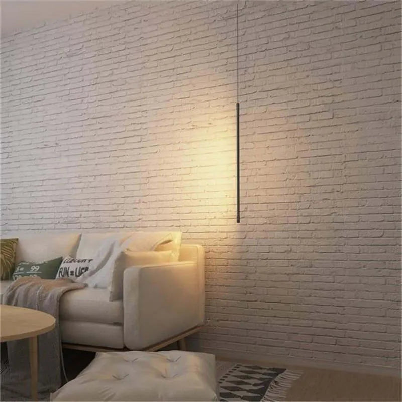 Pendelleuchte Slim Schwarz Metall Schlafzimmerlampe
