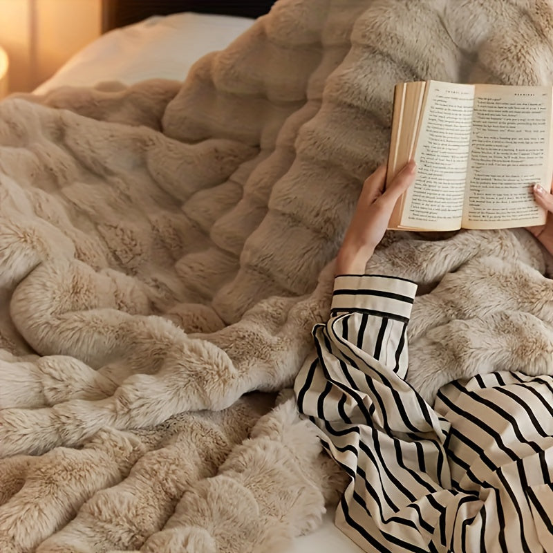 Rabbit Fleece Decke - Weiche warme Decke für Sofa, Bett, Büro und Reisen - Hypoallergen und reißfest