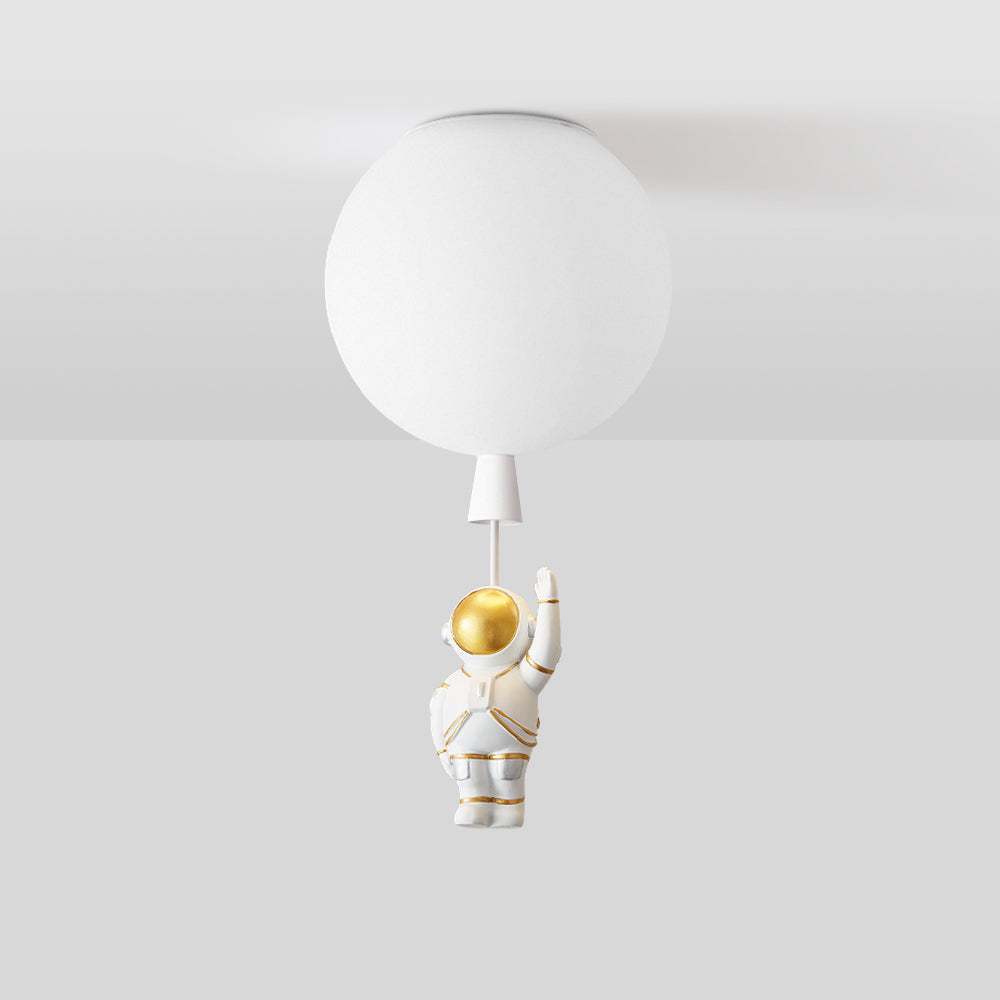 Garduru Moderne Mond & Astronaut LED Deckenleuchte – Verspielt Weltraum-Themenlampe