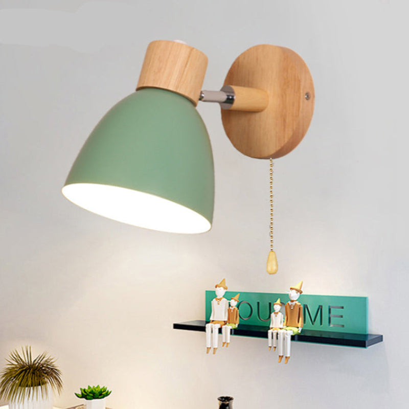 Garduru Nordic Holzwandlampe – Moderne Hängeleuchte mit Zugschalter