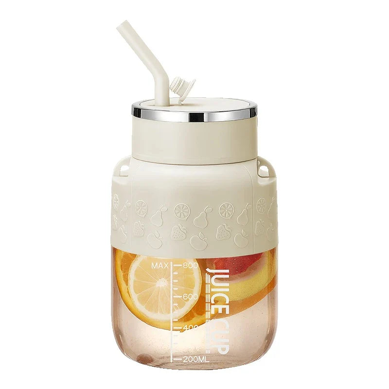 2in1 Flaschen Mixer mit Trinkhalm 800ml - Perfekt für Unterwegs!