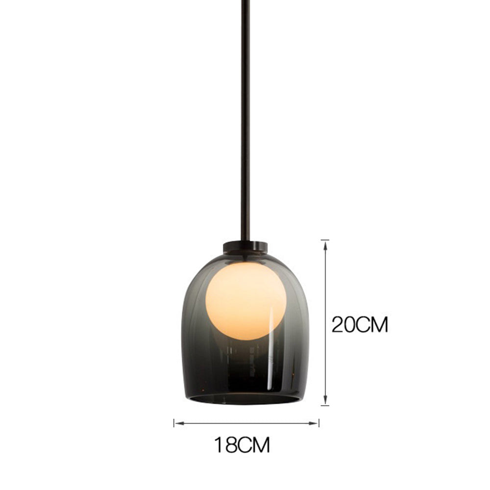 Moderne Glas-Hängelampe mit Transparentem oder Rauchfarbenem Schirm – Elegante und Raffinierte Beleuchtung