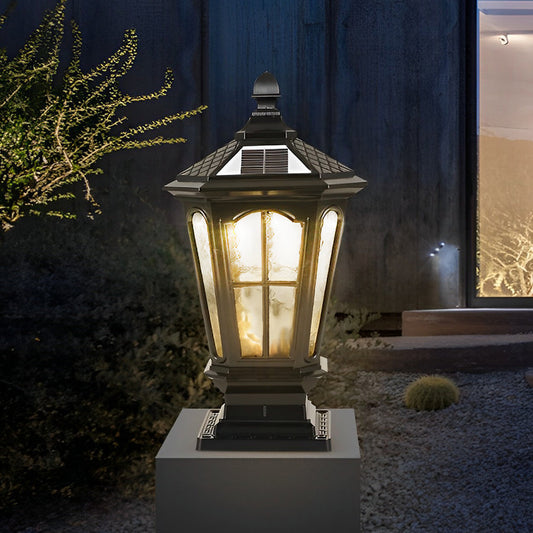 Outdoor Solar LED Schwarze Gartenpfostenlampe