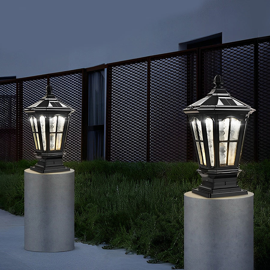 Outdoor Solar LED Schwarze Gartenpfostenlampe