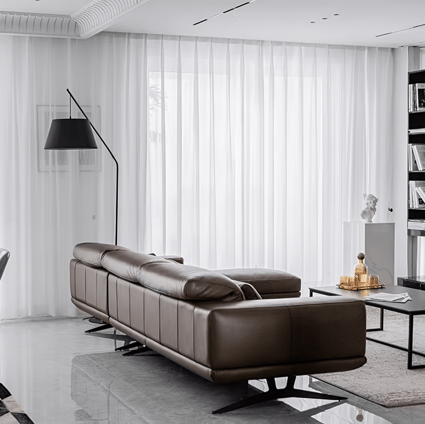 Leichte minimalistische Vorhänge für Privatsphäre und Sonnenschutz – Transparente Fensterdekoration in strahlendem Weiß, erhältlich in 39 und 197