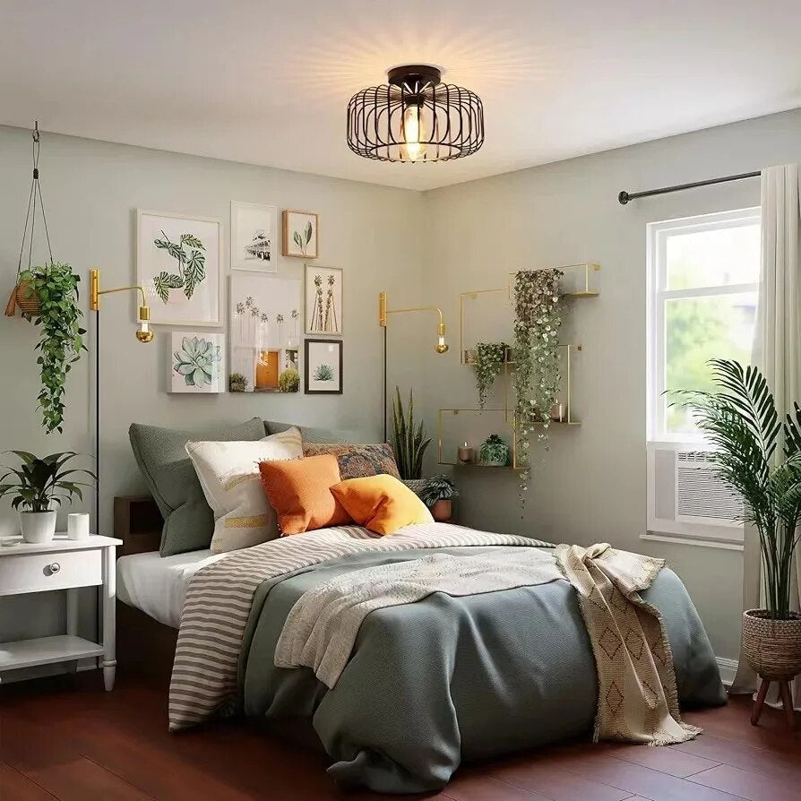 Elegante Deckenlampe – Design Vogelkäfig, Warmes Licht E26
