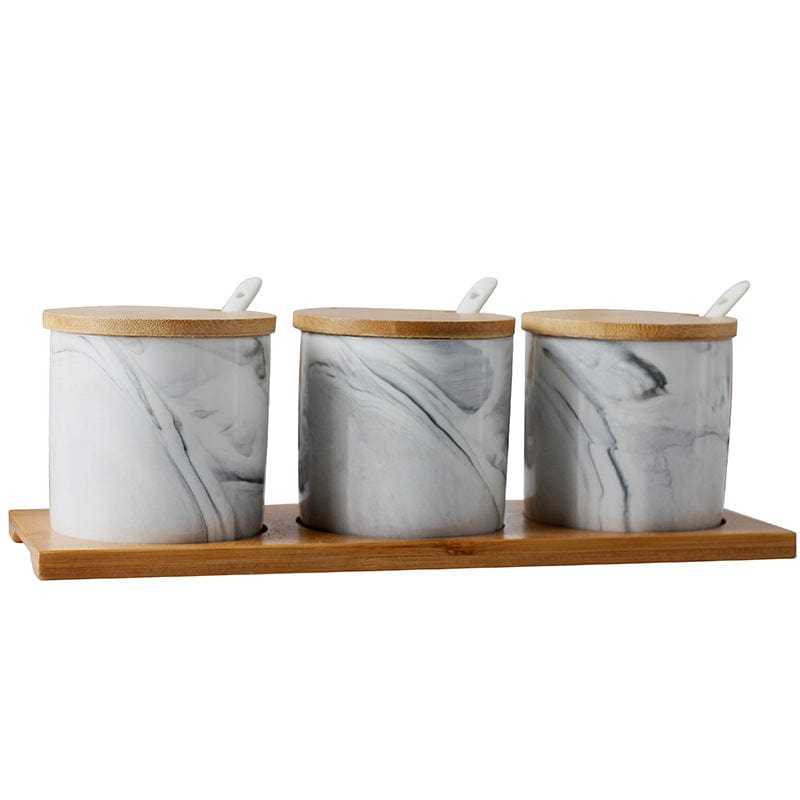 Dreiteiliges Keramik-Gewürzglas mit Deckel