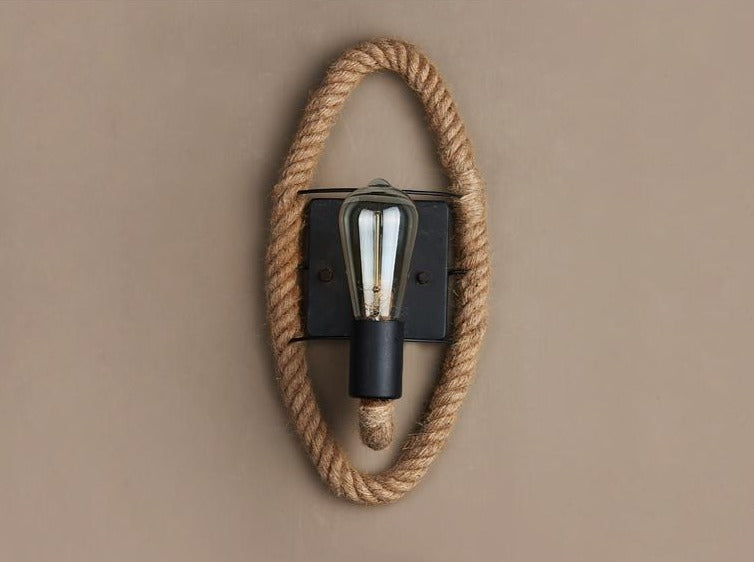 Garduru - Vintage Wandlampe aus Seil und Metall für rustikales Flair