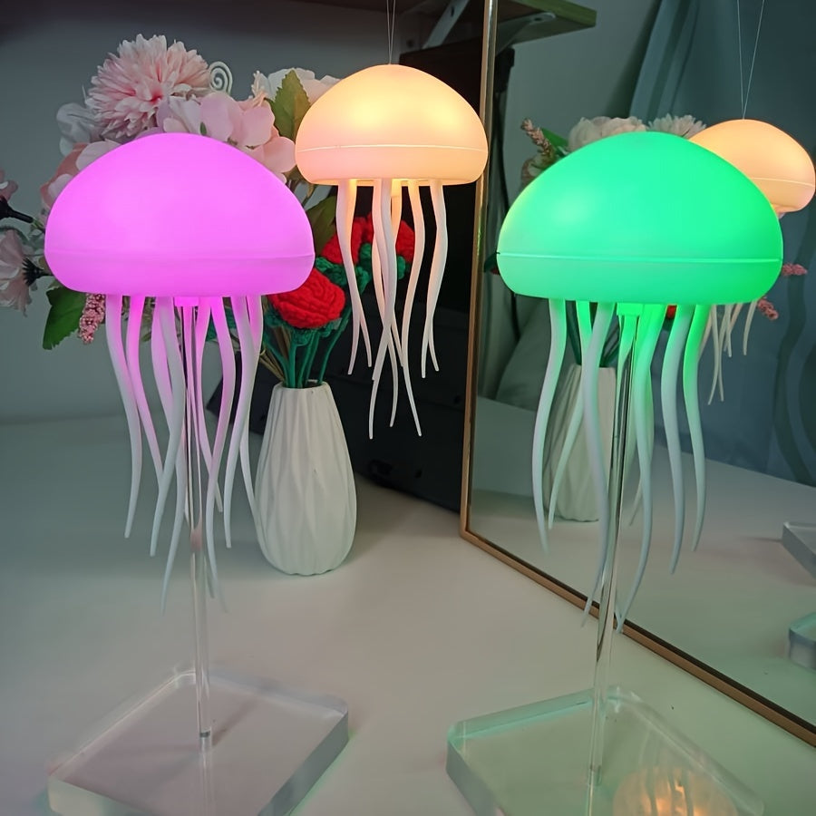 Farbwechselnde Quallenlampe – USB wiederaufladbare LED Nachtlicht für entspannende Atmosphäre