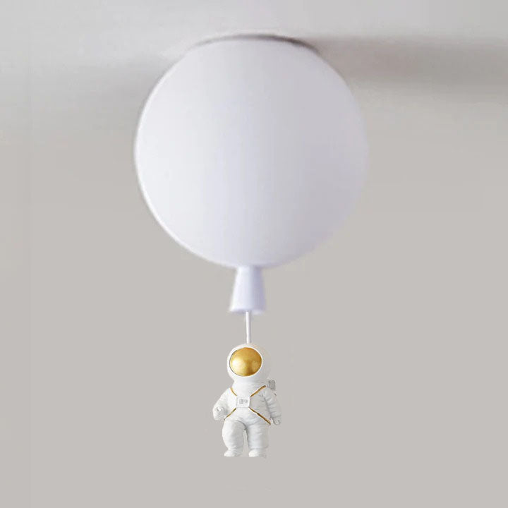 Garduru Moderne Mond & Astronaut LED Deckenleuchte – Verspielt Weltraum-Themenlampe