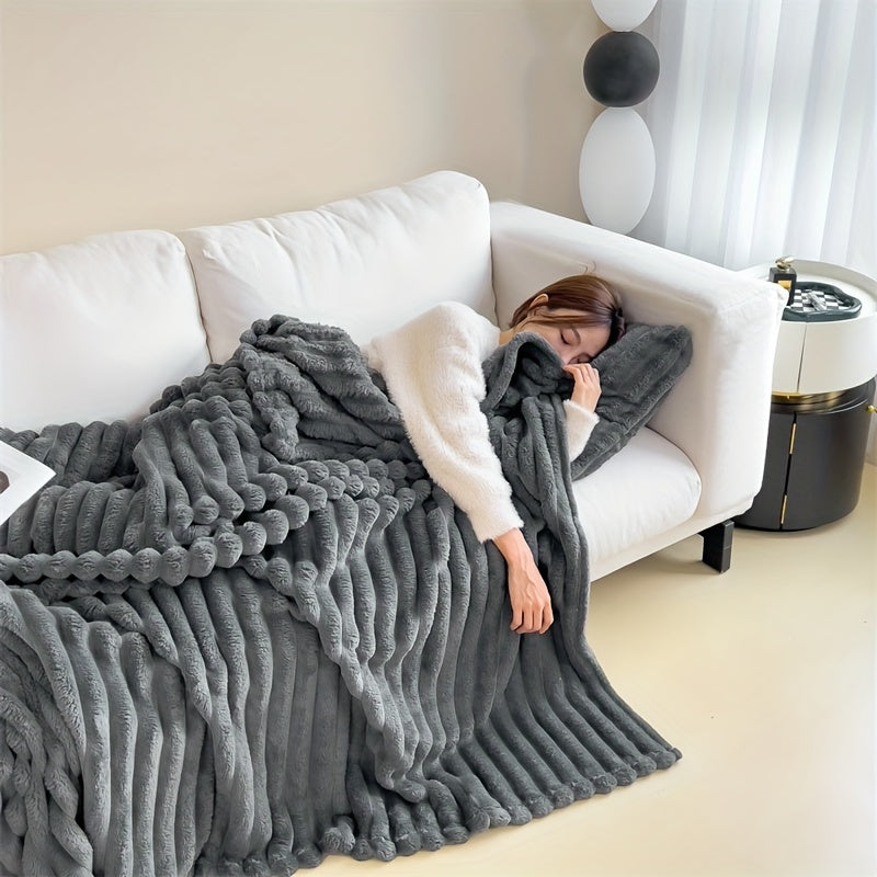 Plüsch Doppelseitige Faux Kaninchenfell Decke, Warme Schlafdecke, Klimaanlage Decke, Outdoor Camping Decke, Sofa Geschenk Decke