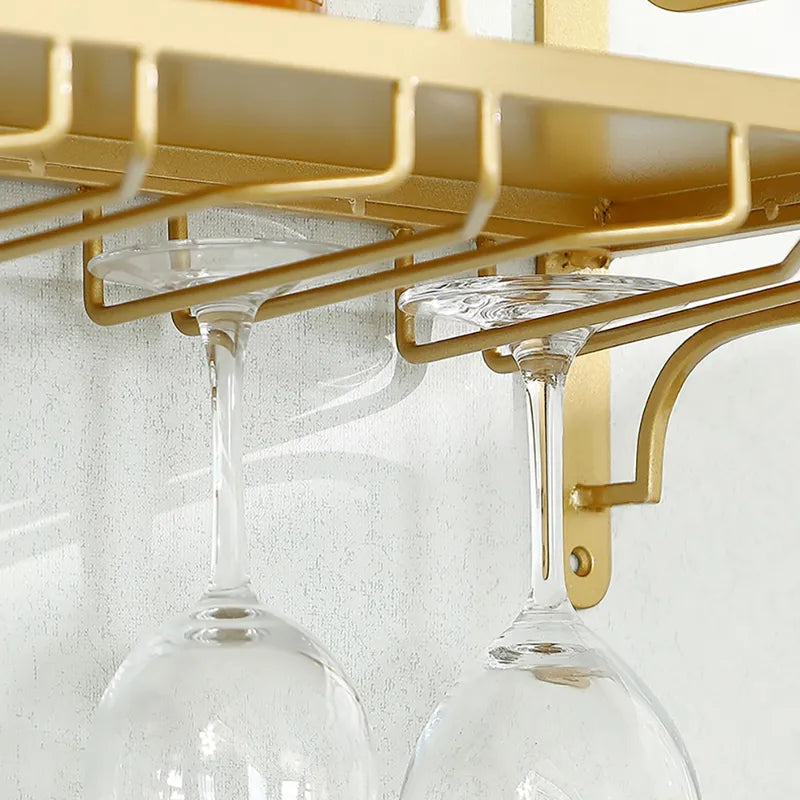 Modernes Wand-Weinregal mit Gläserhalter – Funktional & edel