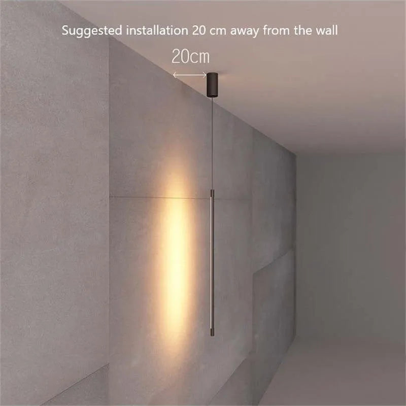 Pendelleuchte Slim Schwarz Metall Schlafzimmerlampe