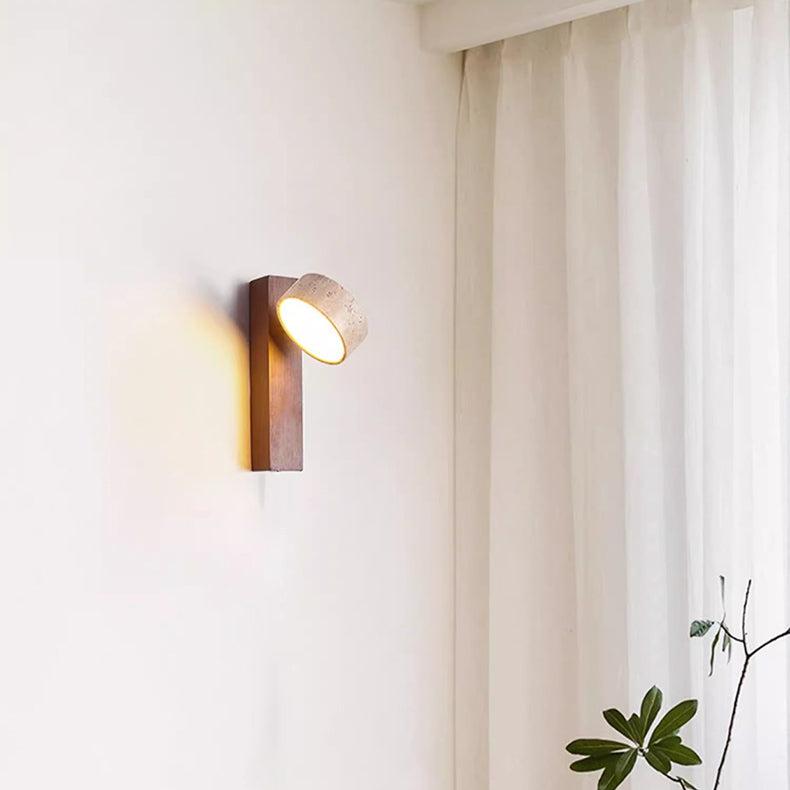 Wandleuchte Wabi Sabi – Minimalistische Beleuchtung aus Stein und Holz