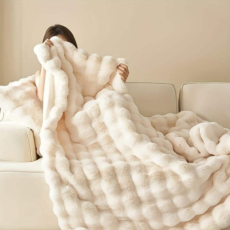 Rabbit Fleece Decke - Weiche warme Decke für Sofa, Bett, Büro und Reisen - Hypoallergen und reißfest