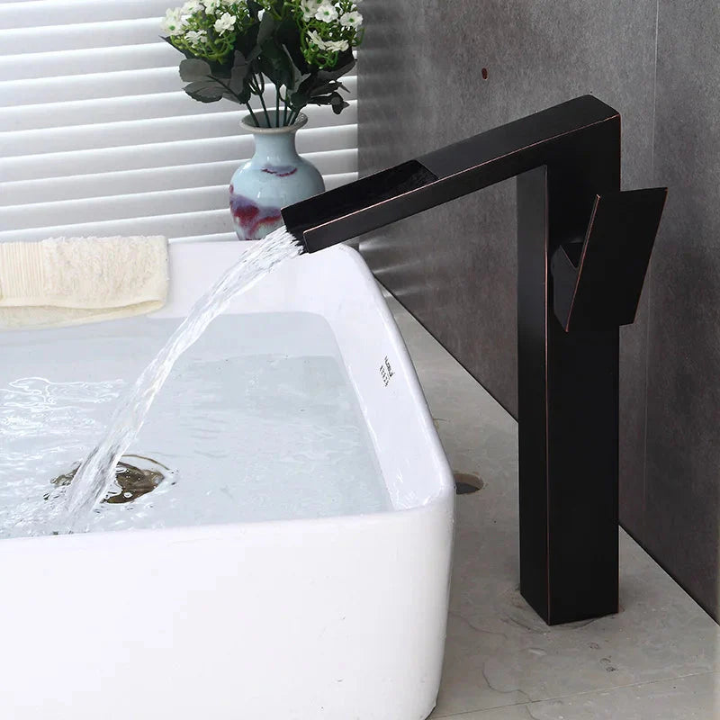 Waschtischarmatur Moderne Badezimmerarmatur Wasserfallarmatur Einzelner Loch Wasserhahn
