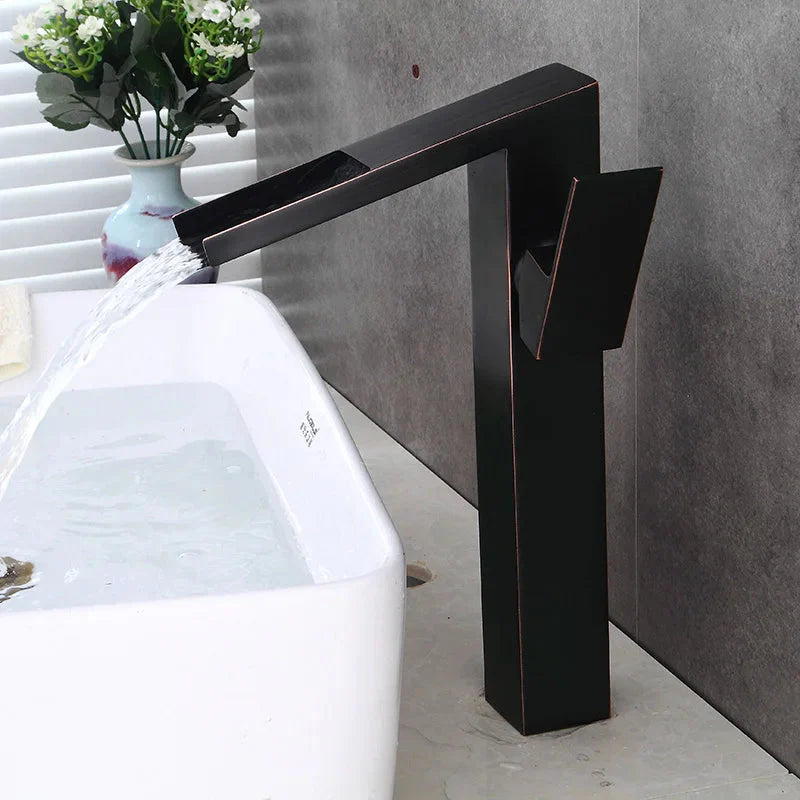 Waschtischarmatur Moderne Badezimmerarmatur Wasserfallarmatur Einzelner Loch Wasserhahn