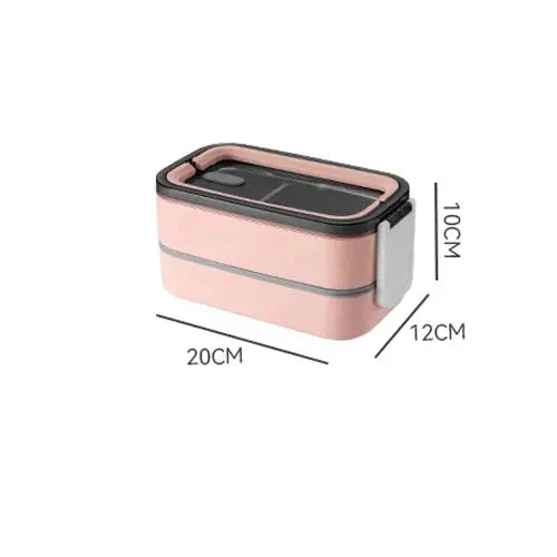2-schichtige Edelstahl Bento-Box mit luftdichtem Deckel