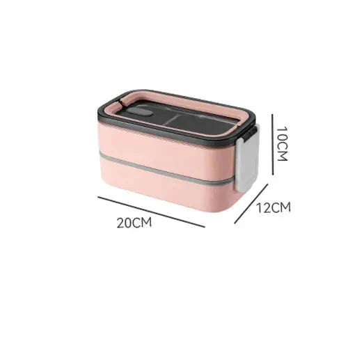 2-schichtige Edelstahl Bento-lunchbox Mit Verschlussdeckel