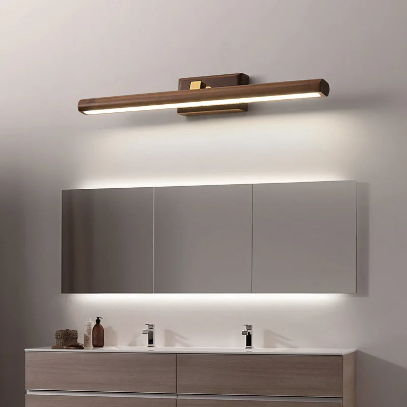 Massivholz-Schrankspiegel LED Wandleuchte Badezimmer Wandleuchtenarmatur