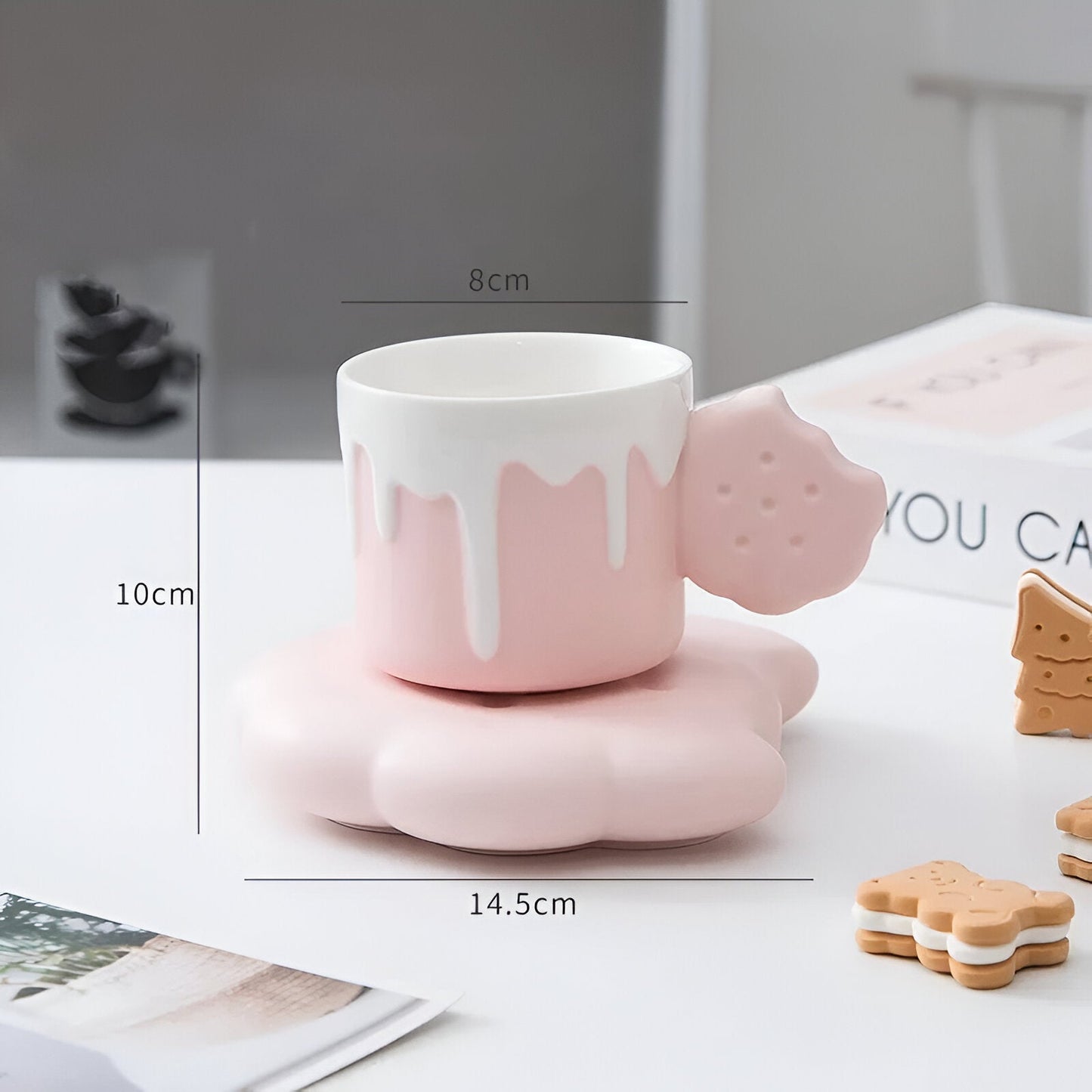 Biscuit Design Kaffeetasse mit passendem Tablett