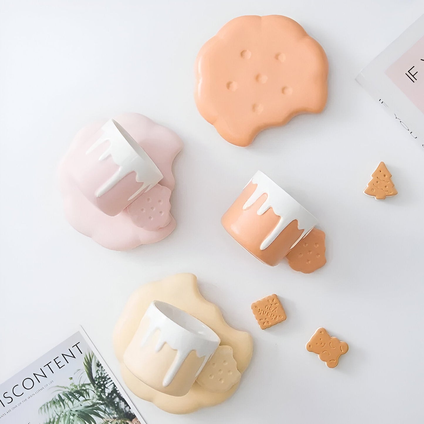 Biscuit Design Kaffeetasse mit passendem Tablett